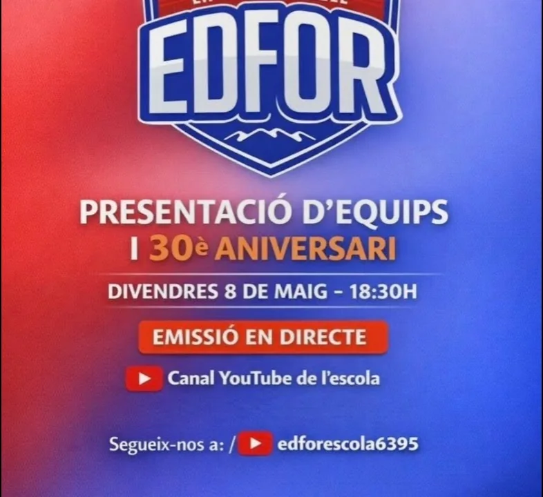 Cartell: presentació d’equips i 30è aniversari, 8 de maig